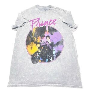 Acid Wash Gray Prince Purple Rain Band Tee N0517